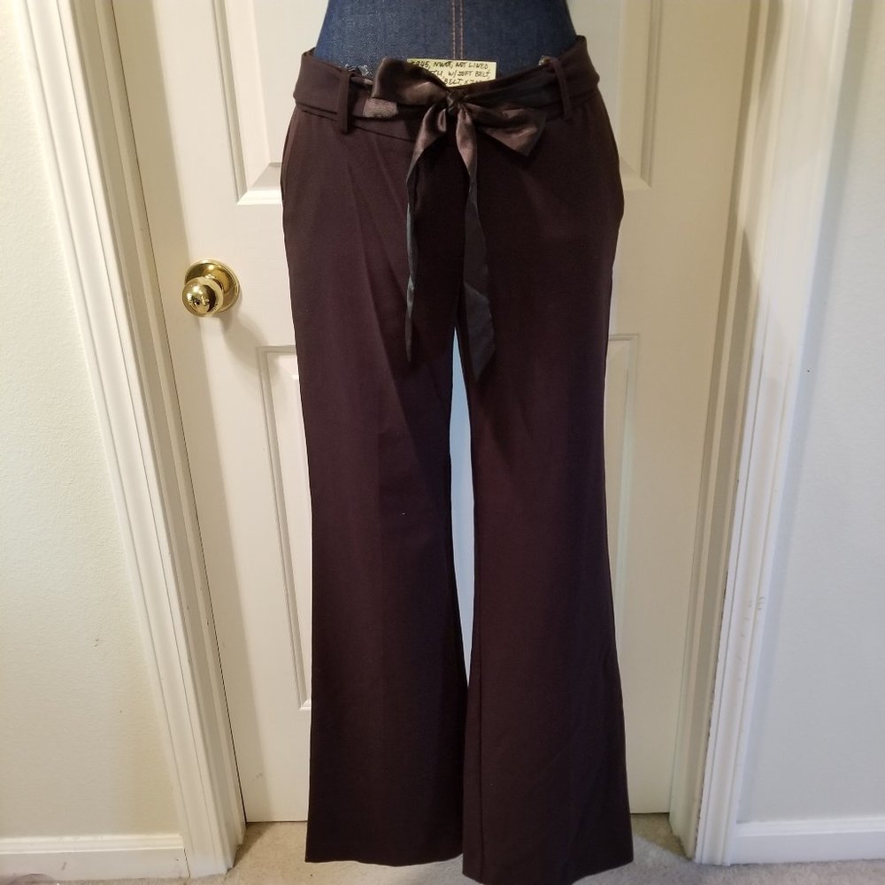 #945 NWOT Hanna & Gracie Brown Stretch Pants Sz 4. NO BELT.